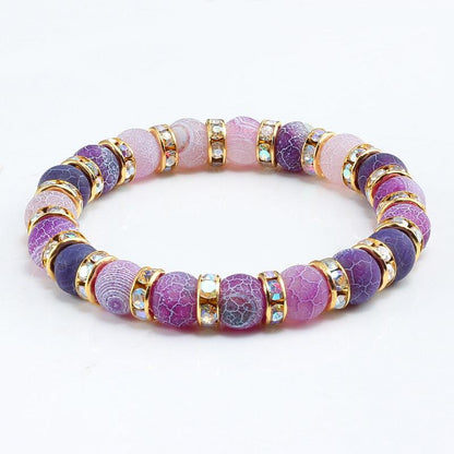 Purple Love Crystal Beaded Chakra Yoga Bracelet