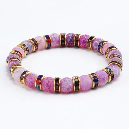 Purple Love Crystal Beaded Chakra Yoga Bracelet