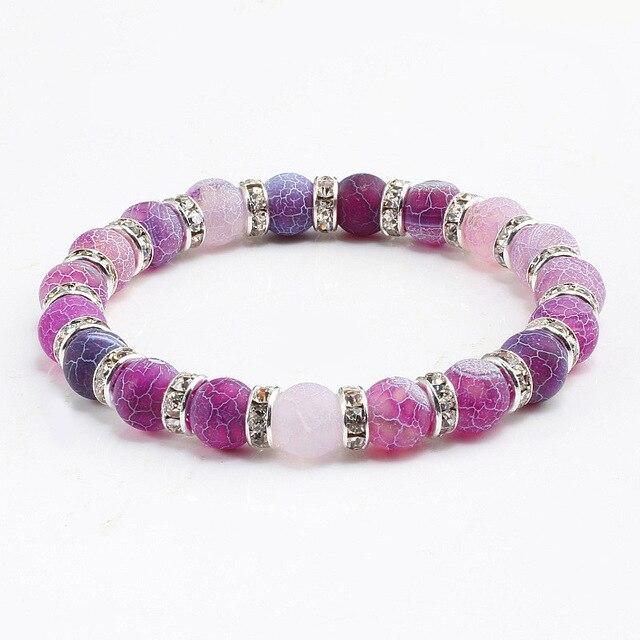 Purple Love Crystal Beaded Chakra Yoga Bracelet