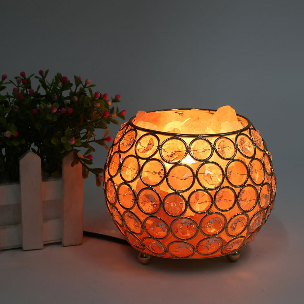 Wired Basket Himalayan Salt Table Lamp