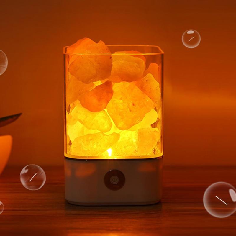 Portable USB Crystal Salt Lamp Air Purifier