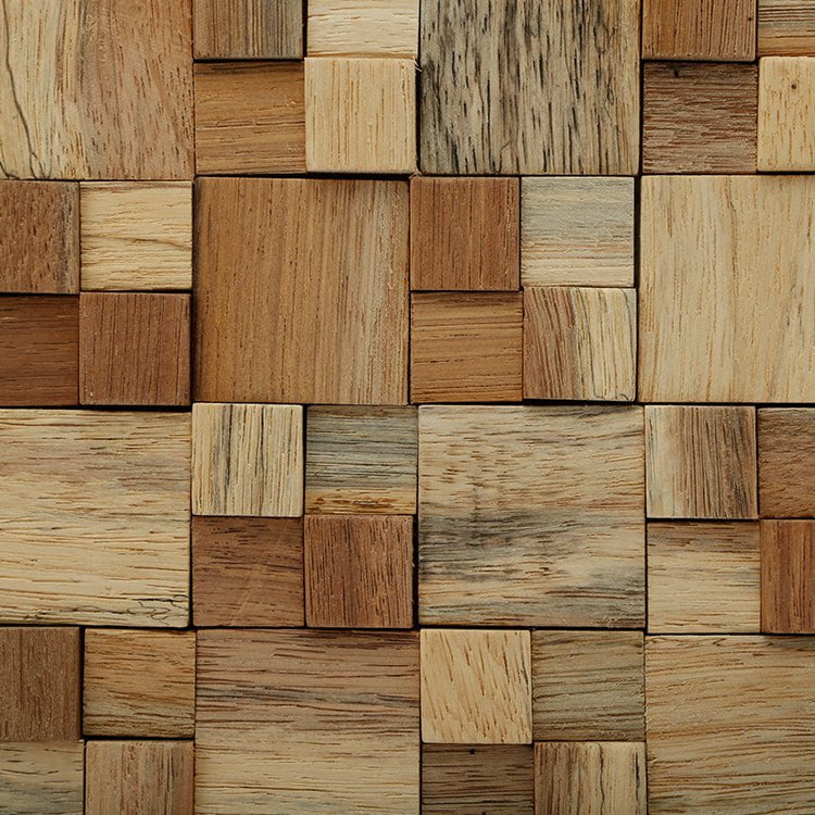 Cubbyhole Wood Mosaic Wall Panel