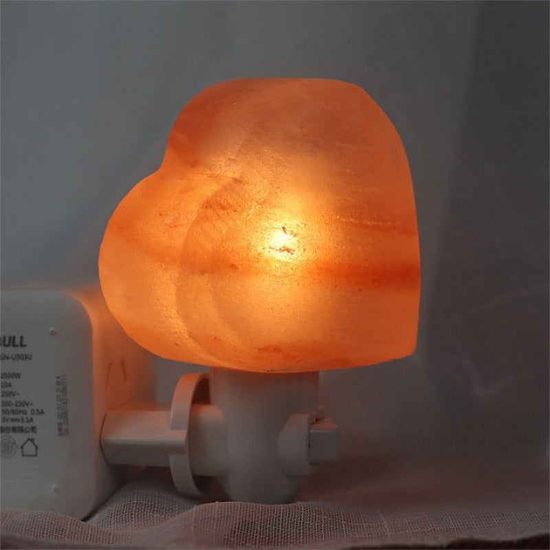 Himalayan Salt Night Light Heart Shaped Wall  Plug in Lamp