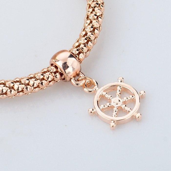 GOLD PLATED WHEEL OF DHARMA & ANCHOR BRACELETS BUNDLE. 3 PIECES