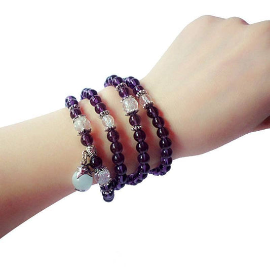 108 AMETHYST BEADS MALA BRACELET/NECKLACE