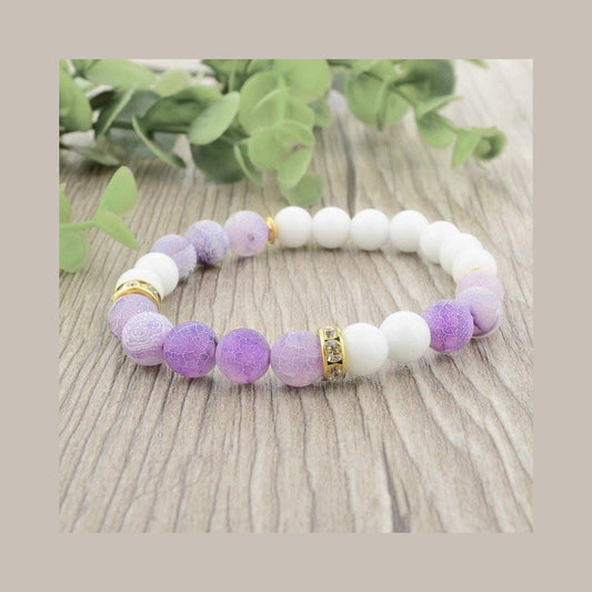 AMETHYST & ONYX STONE BRACELET