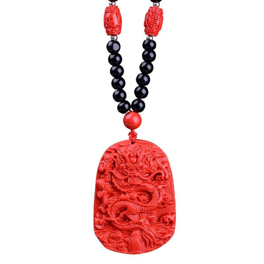 CARVED RED DRAGON NECKLACE