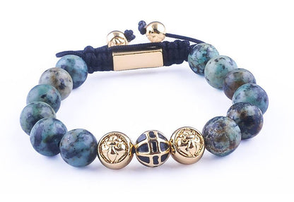 GOLD PLATED AFRICAN TURQUOISE BEADS BRACELET