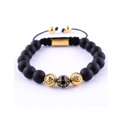 NATURAL STONE BLACK MATTE & PULSEIRA HANDMADE BRACELET