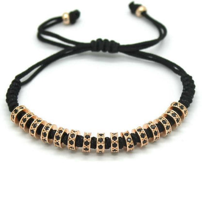 18K ROSE GOLD, GOLD, SILVER OR BLACK PLATED MACRAME BRACELETS