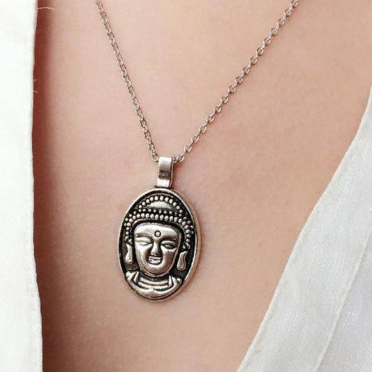 SILVER PLATED BUDDHA NECKLACE