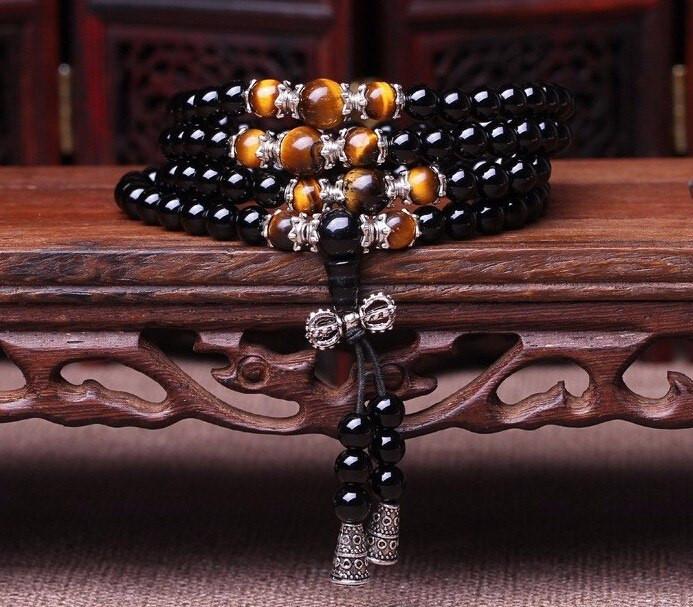 BLACK OBSIDIAN MALA BRACELET