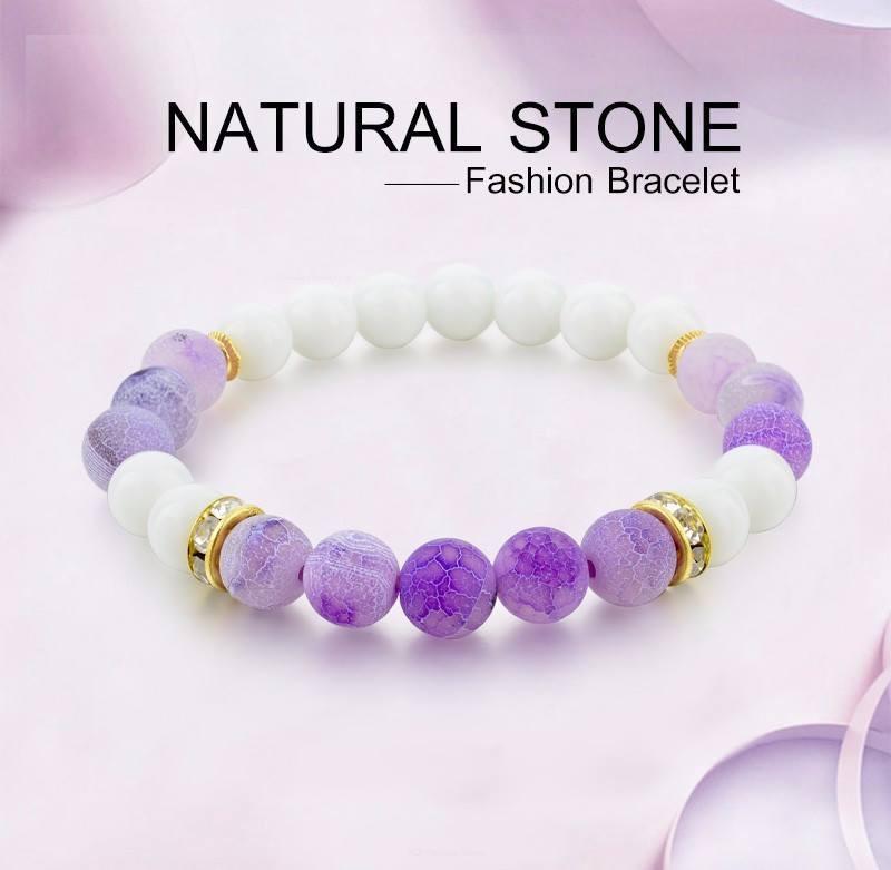 AMETHYST & ONYX STONE BRACELET