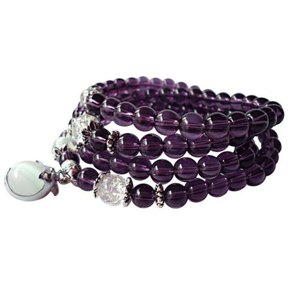 108 AMETHYST BEADS MALA BRACELET/NECKLACE