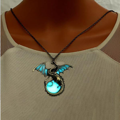 GLOW IN THE DARK DRAGON NECKLACE