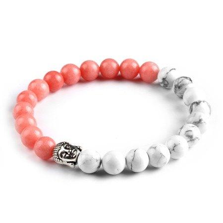 NATURAL STONE 2 COLORS BUDDHA BRACELET. 5 OPTIONS