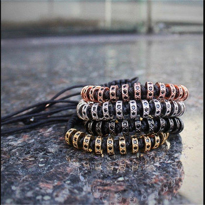 18K ROSE GOLD, GOLD, SILVER OR BLACK PLATED MACRAME BRACELETS