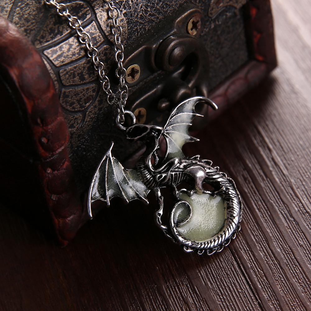 GLOW IN THE DARK DRAGON NECKLACE