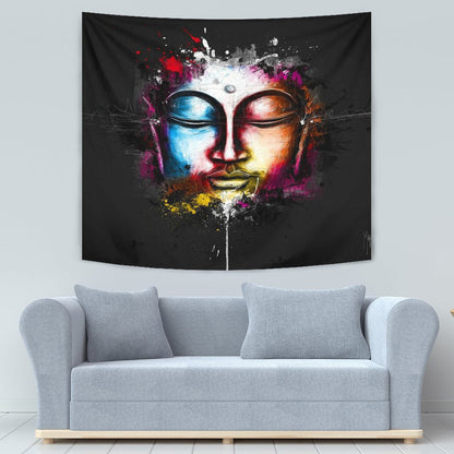 ABSTRACT BUDDHA FACE TAPESTRY