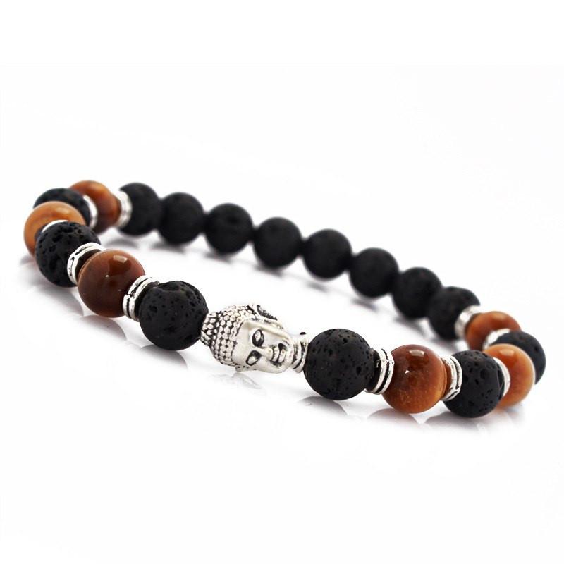 LAVA ENERGY STONE BUDDHA MALA BRACELETS