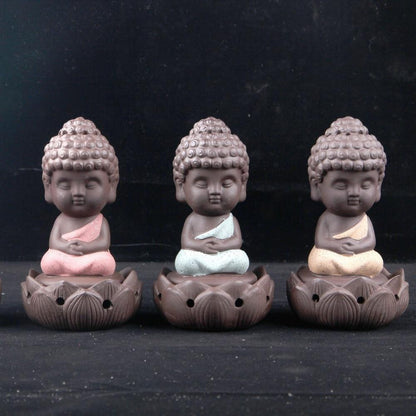 BUDDHA STATUE SAND CERAMIC INCENSE BURNER