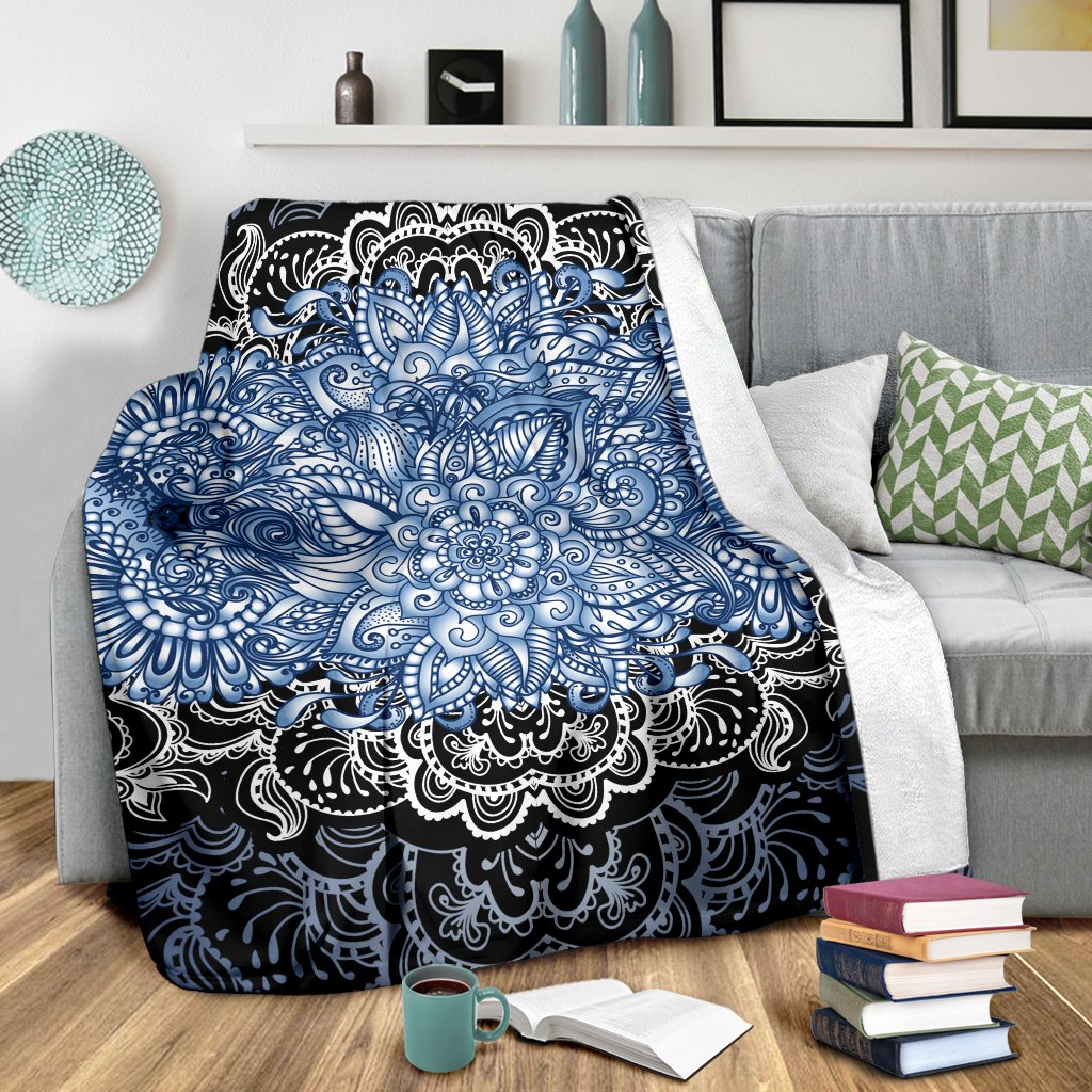 BLUE LOTUS FRACTAL PEMIUM BLANKET