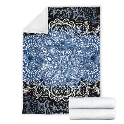 BLUE LOTUS FRACTAL PEMIUM BLANKET