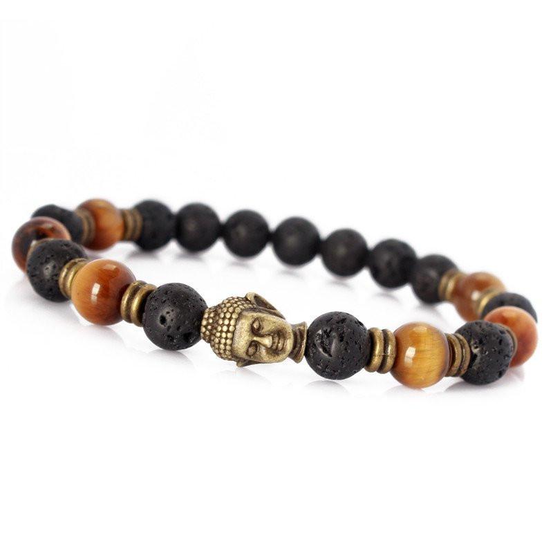 LAVA ENERGY STONE BUDDHA MALA BRACELETS