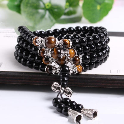 BLACK OBSIDIAN MALA BRACELET