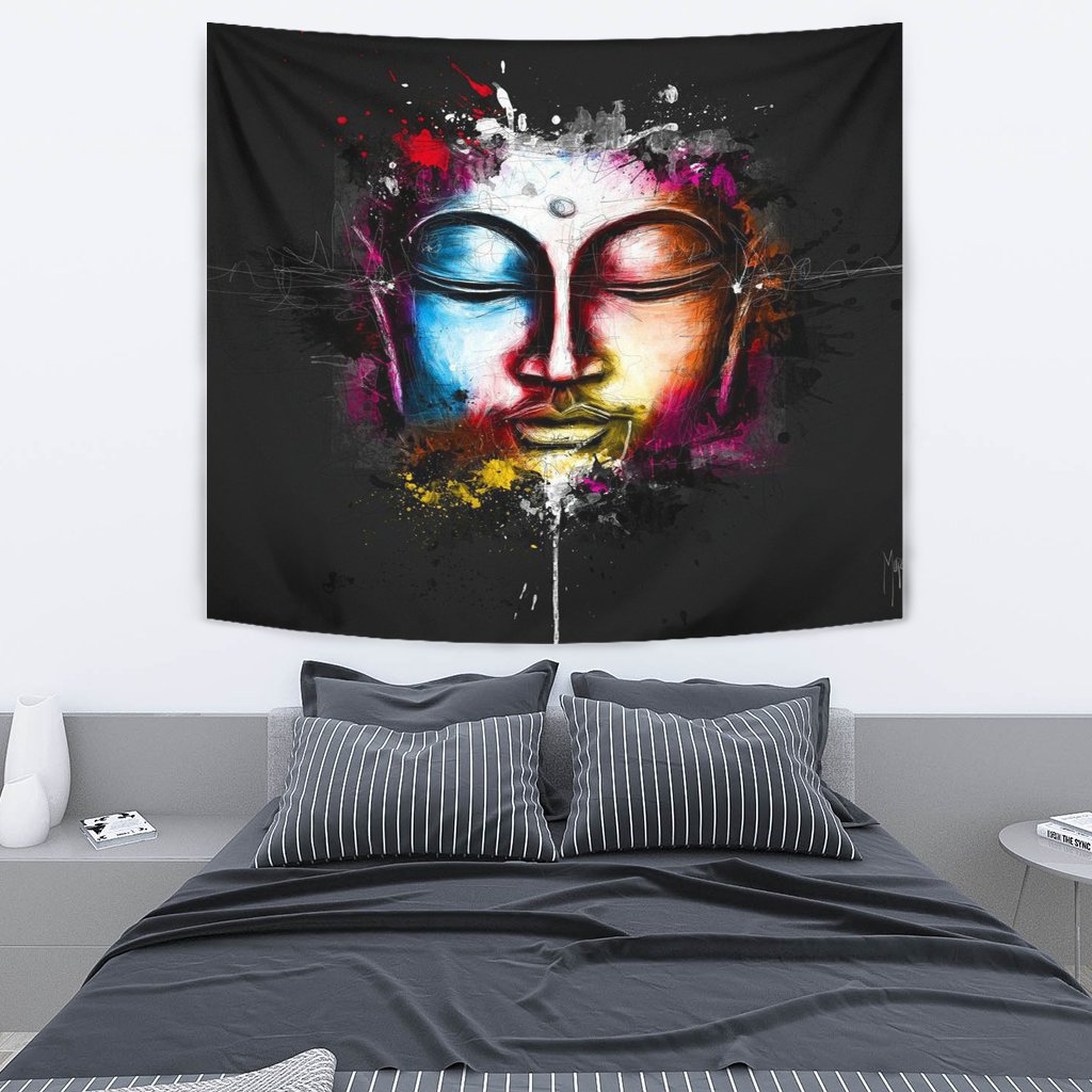 ABSTRACT BUDDHA FACE TAPESTRY