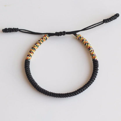 MULTI COLOR TIBETAN BUDDHIST HANDMADE KNOTS LUCKY ROPE BRACELET