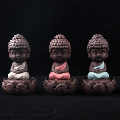 BUDDHA STATUE SAND CERAMIC INCENSE BURNER