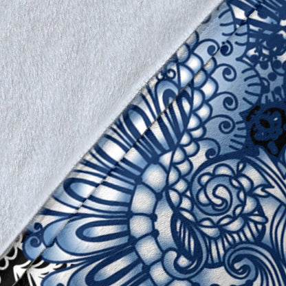 BLUE LOTUS FRACTAL PEMIUM BLANKET