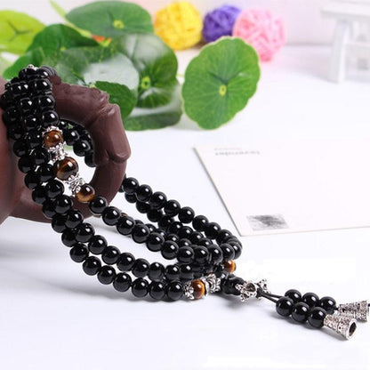 BLACK OBSIDIAN MALA BRACELET