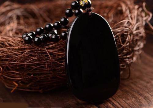 BLACK OBSIDIAN GUANYIN NECKLACE