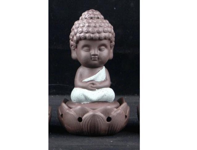 BUDDHA STATUE SAND CERAMIC INCENSE BURNER