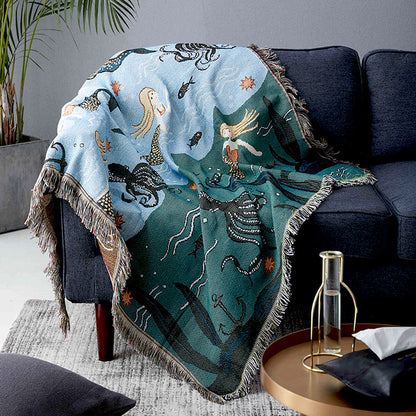 Underwater Mermaid Throw Blanket