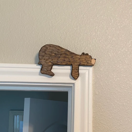 Wooden Bear Door Topper