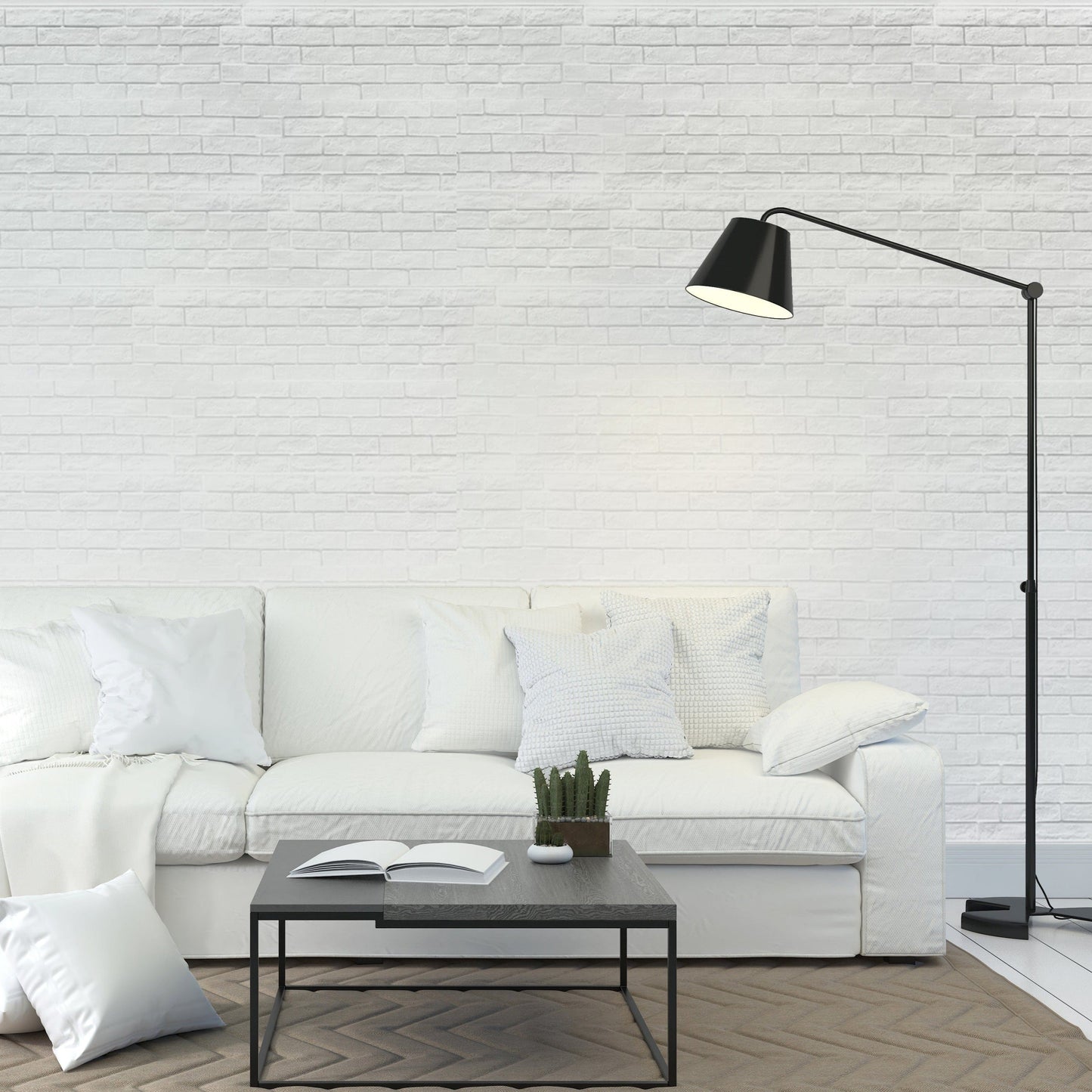 Faux White Brick Wall Panel