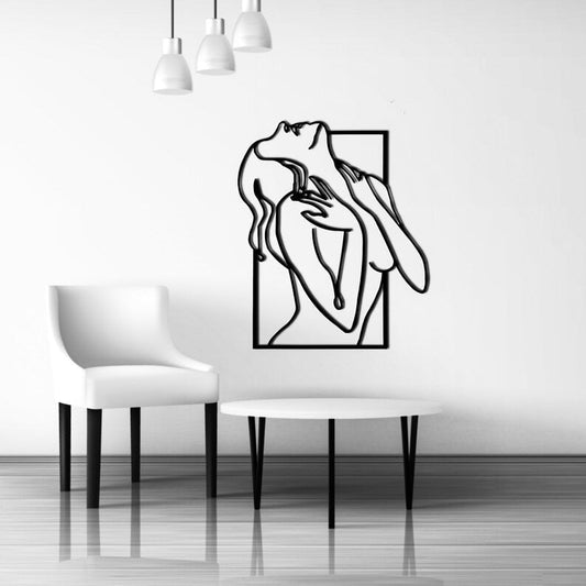 Lady In Shower Metal Wall Art