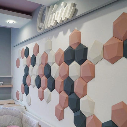 Trapezoid Hexagon 3D Wall Panel