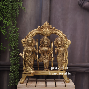 Divine Harmony: Brass Ram Darbar Statue - Lord Rama, Sita, Laxman, Hanuman