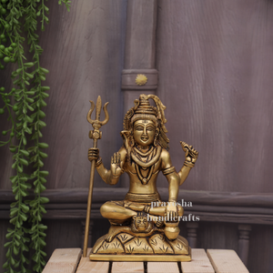 Ardhanarishwar Brass Inlay Statue - A Divine Fusion of Lord Shiva and Shakti