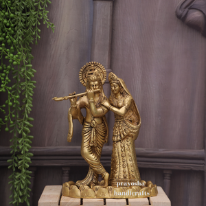 Divine Brass Radha Krishna Statue: Eternal Love & Spiritual Radiance