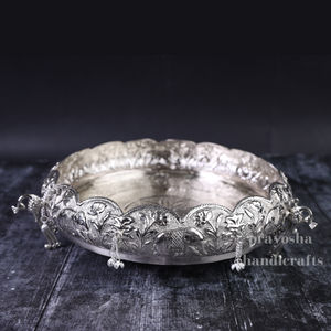 Elegant German Silver Lotus Urli: Timeless Elegance for Festive Celebrations
