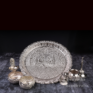 Elegant German Silver Pooja Thali Set: Tradition and Beauty Combined